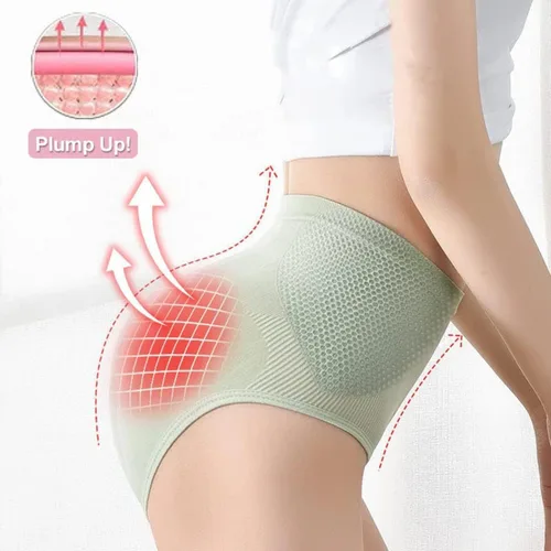 Vista 3 de Ropa interior de cintura alta para mujer, bragas de control de abdomen, grafeno, panal, ajuste vaginal, moldeador corporal