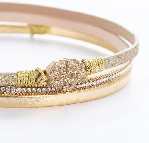 Vista 286 de FANCY SHINY - Pulsera de cuero estilo bohemio, pulsera de cuentas de cristal con cierre magnético, regalos de joyería para mujer