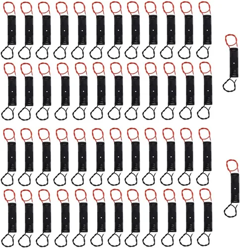 Vista 3 de 3 unids 1 x 1.5 V AA batería resorte clip negro plástico 1 x 1.5 V AA caja soporte caja negro cable rojo cables