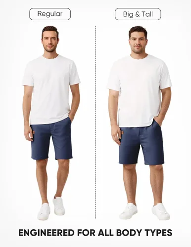 Vista 4 de JMIERR - Pantalones cortos informales para hombre, pantalones cortos de golf, pantalones chinos con cordón, de tela de sarga elástica, para verano