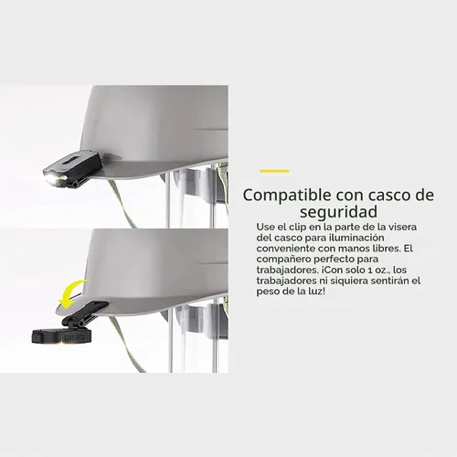 Vista 7 de Claymore Capon 40B Negro - Luz de Gorra con Clip - Lámpara frontal LED recargable USB-C de 230 LM, 3 modos de luz, haz ajustable de 180°, IP54 90B