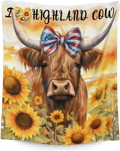Vista 25 de Mercuryelf Highland Cow - Manta suave, mullida y cálida, 30 x 40 pulgadas, manta pequeña para regazo y cuna, color beige, bonito regalo para bebé