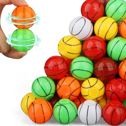 Vista 8 de Mini Baloncesto Fidget Spinner para niños y adultos, bola pequeña mano dedo Spinner recuerdos de fiesta bolsa de regalos deportiva caja del tesoro