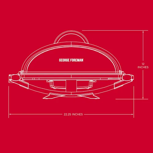 Vista 17 de Parrilla eléctrica George Foreman GFO201R, para interiores y exteriores , Antiadherente, Rojo