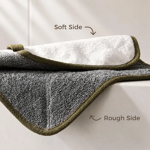 Vista 6 de ZOMCHI Paquete de 3 Paños Exfoliantes, Paños de Lavado Facial y Corporal Premium con Suavidad y Exfoliación en Dos Lados, Paños de Baño para Mujeres