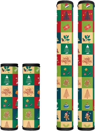 Vista 34 de Juego de 4 fundas para manijas de microondas con diseño de rayas de vaca tribal, azteca, decoración de cocina, antideslizantes, a prueba