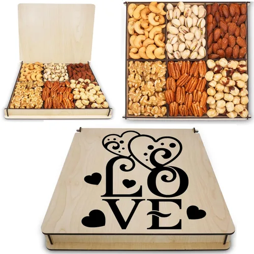Vista 9 de Cestas de regalo de frutos secos gourmet de feliz cumpleaños para novios y novias – Mejores amigos – Cestas de regalo gourmet para esposo esposa