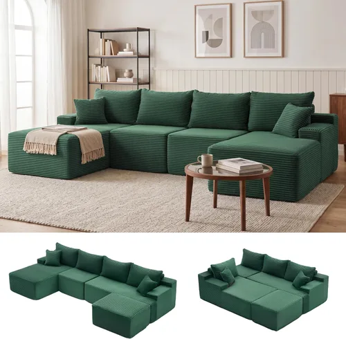 Vista 36 de Mangodan - Sofá seccional en forma de nube, sofá sin huesos para sala de estar, sofá seccional modular con asiento profundo, sofá esponjoso y cómodo