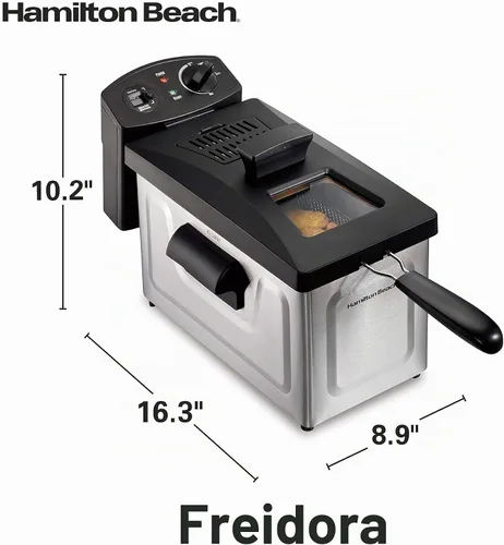 Vista 8 de Hamilton Beach 35033 - Freidora con capacidad para 12 tazas de aceite, 10.2 x 8.9 x 16.3 pulgadas, plata