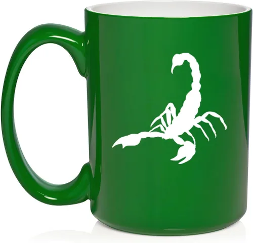 Vista 14 de Daylor Taza de café de cerámica Scorpion, regalo para ella, él, amigo, compañero de trabajo, esposa, esposo (11 onzas, azul)