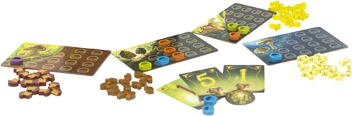 Vista 5 de Juego de mesa Wonder Woods de blue orange Games, juego de mesa de estrategia con temática de hongos familiares o adultos para 2 a 5 jugadores.