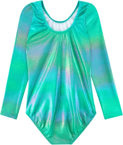 Vista 89 de HOZIY - Leotardos de manga larga para niñas, de gimnasia, para niños pequeños, trajes florales de unicornio, galaxia, arco iris, patrón de rayas
