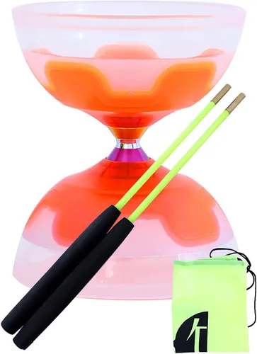 Vista 9 de Juego de diábolo yoyo chino, triple rodamientos Diábolo, yoyos chinos, diábolo LED colorido con palos de diablo, cuerda de diábolo y bolsa de red