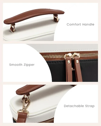 Vista 7 de LOVEVOOK - Bolso bandolera para mujer, con asa superior y pequeño bolso de hombro de cuero PU, bolso de mano con solapa para damas