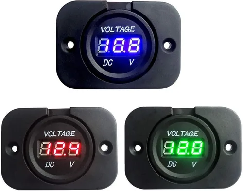 Vista 4 de ZYTC Voltímetro de pantalla LED digital universal Medidor de voltaje impermeable para DC 12V-24V Coche Motocicleta Auto Camión (azul)