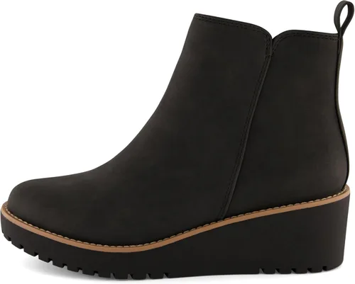 Vista 2 de CUSHIONAIRE Botas de cuña Ilena para mujer + espuma viscoelástica, anchos disponibles, Negro