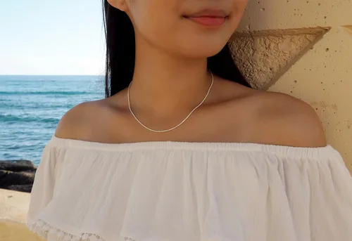Vista 2 de Collar con cadena de corte diamante de 1.3 mm, plata esterlina sólida italiana sin níquel, 14 a 36 pulgadas