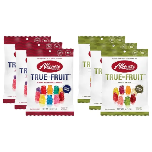 Vista 18 de Albanese World's Best True to Fruit™ - Gomitas de frutas favoritas estadounidenses, bolsa de caramelo de 0.75 onzas (paquete de 200)