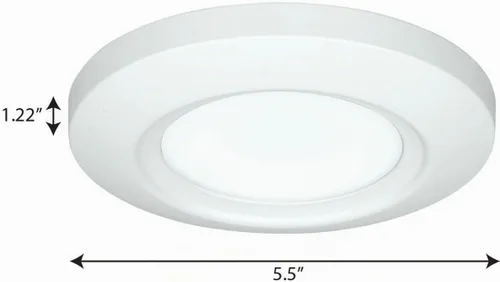 Vista 8 de Progress Lighting 5-1/2" Emblem Collection Montaje en superficie LED, aluminio en blanco