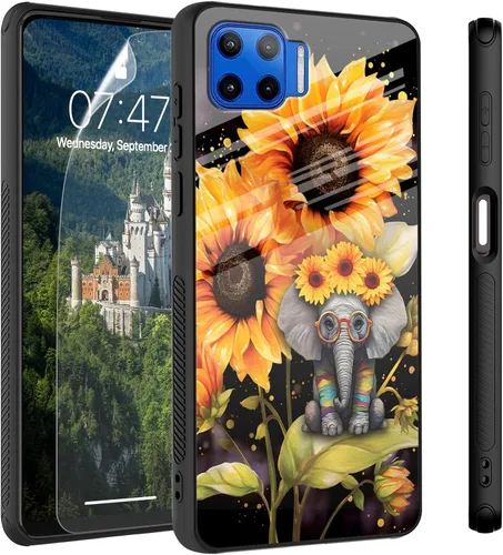 Vista 43 de Funda para Motorola Moto Edge 2022, cubierta trasera de vidrio templado con protector de pantalla, funda protectora a prueba de golpes para Motorola