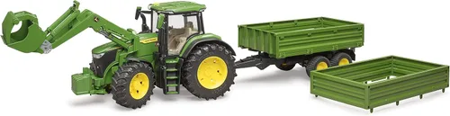 Vista 6 de Bruder 09828 John Deere 7R 350 con cargador frontal y remolque