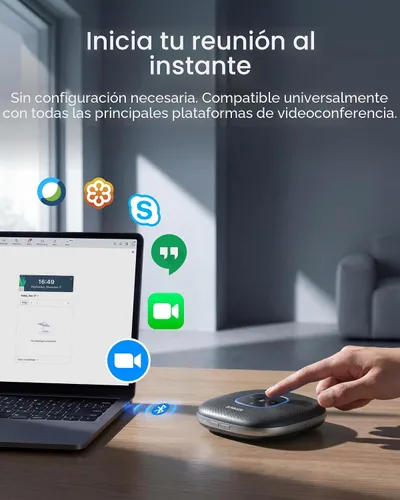 Vista 4 de Anker PowerConf Speakerphone, Zoom Certified Conference Speaker with 6 Mics Negro