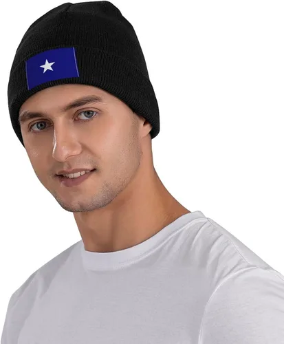 Vista 5 de LIICHEES Bonnie Blue Flag Beanie Hat for Men Women Hats Warm Cozy Knitted Caps Black Skull Cap