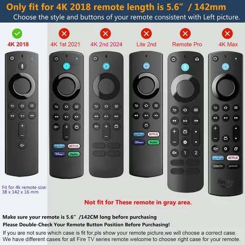 Vista 2 de Pinowu Firestick - Funda protectora de silicona compatible con Fire TV Stick 4K Alexa Voice Remote Control, ligera, antideslizante, a prueba