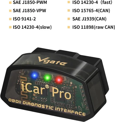 Vista 4 de Vgate iCar Pro BT3.0 OBD2 escáner lector de código Bluetooth herramienta de escaneo de diagnóstico para Android y Windows compatible con adaptador
