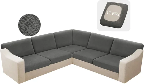 Vista 22 de HDCAXKJ - Fundas impermeables para cojín de sofá modular, fundas elásticas para cojín de sofá de esquina, fundas protectoras de muebles de jacquard