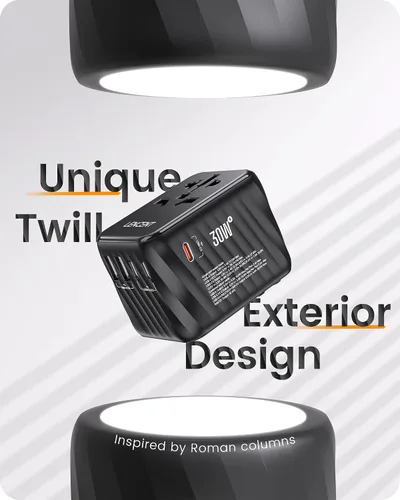 Vista 4 de LENCENT Adaptador de corriente universal de viaje, cargador de pared