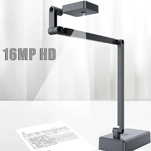 Vista 2 de Cámara de documentos USB, cámara web de documentos 4K Ultra 16MP con ángulo ajustable, enfoque manual automático, ajuste de brillo para aprendizaje