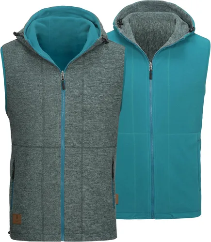 Vista 32 de Little Donkey Andy Chaleco de forro polar reversible para hombre, ligero, cálido, sin mangas, con capucha, para senderismo, caminar, viajar