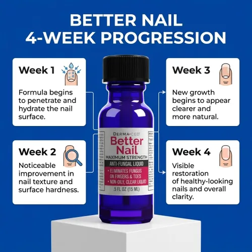 Vista 7 de Better Nail - Tratamiento para hongos debajo y alrededor de la uña - Fuerza máxima, solución antifúngica al 25% para el soporte de las uñas