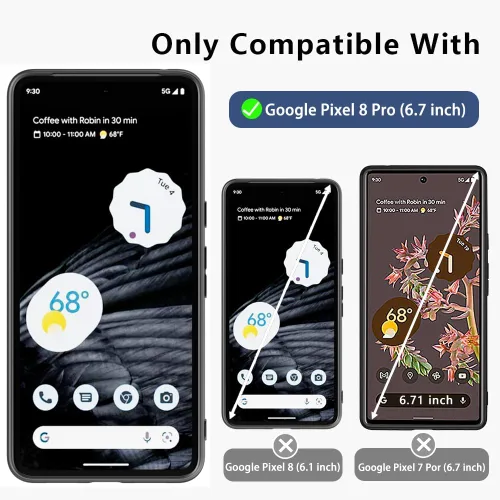 Vista 4 de X-level Funda protectora para Google Pixel 8, delgada, de doble capa, a prueba de golpes, cuerpo completo, parte trasera de policarbonato duro
