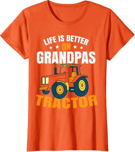 Vista 40 de Life Is Better On Grandpas Tractor Kids Farm Tractor Boy Camiseta, Negro