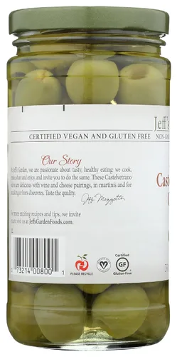 Vista 6 de Jeff's Garden, Olives Green Castelvetrano sin hueso, 5.5 onzas