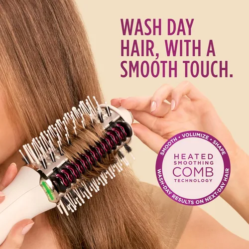 Vista 3 de Shark HT212 SmoothStyle - Peine térmico + cepillo secador con bolsa de almacenamiento resistente al calor, modo dual, para todo tipo de cabello, seda