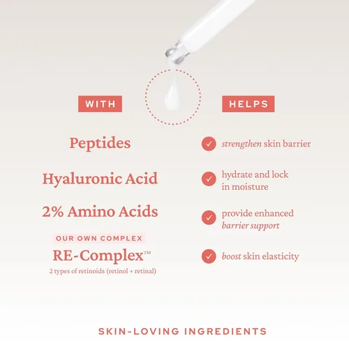 Vista 3 de belif Retinol & Peptide Super Drops Serum - Refuerzo de la piel antienvejecimiento y minimizador de poros con ácido hialurónico para reafirmar