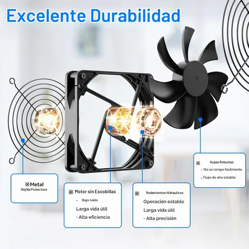 Vista 3 de ELUTENG Ventilador de refrigeración USB para computadora con iluminación RGB de 7 colores, controlador de 3 velocidades 1100/1300/1500 RPM