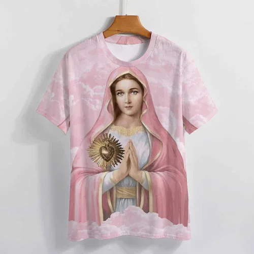 Vista 4 de Nuestra Señora de Guadalupe Virgen María Mujeres Mexicanas Camiseta con estampado completo