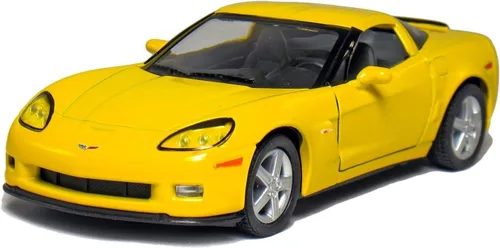Vista 6 de KiNSMART 2007 Corvette Z06 5 pulgadas escala 1:36 5 pulgadas modelo de metal fundido a presión American Muscle Toy Car. Juego de 4