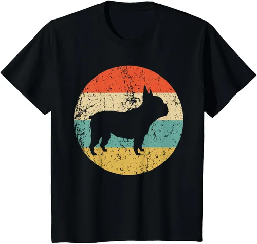 Vista 46 de Camiseta de perro retro de Bulldog Francés Negro