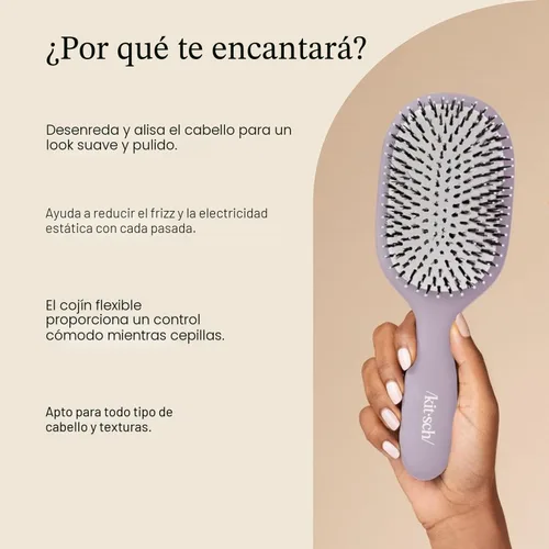 Vista 5 de Kitsch Cepillos para el cabello suaves y pulidos para mujeres y hombres, violeta suave