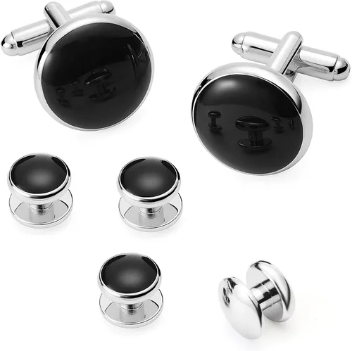 Vista 33 de Zealmer gemelos de acero inoxidable 316L para hombres, negocios, bodas, 1 par