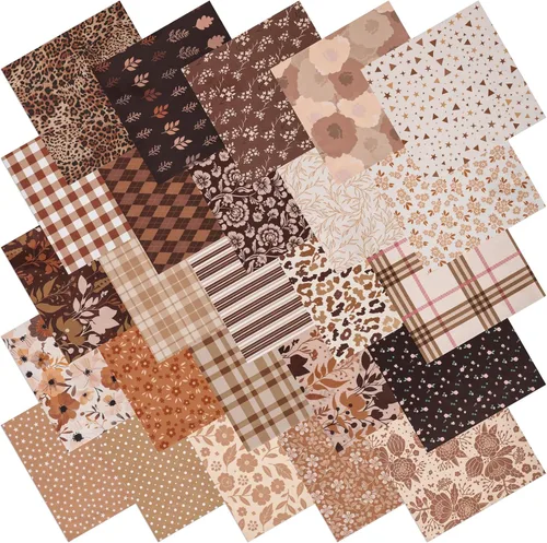 Vista 12 de 25 cuadrados de tela de algodón William Morris, 10 x 10 pulgadas, diseño Algodón precortado, 25 patrones florales vintage surtidos, para acolchar