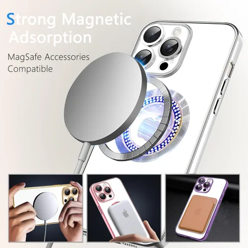 Vista 90 de Misscase Funda magnética con purpurina para iPhone 11 compatible con MagSafe, protección completa, delgada, a prueba de golpes, antiarañazos