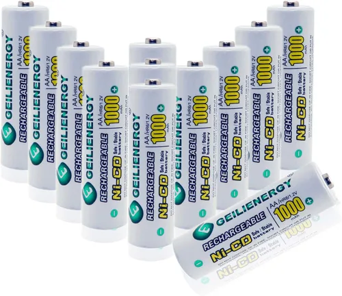 Vista 8 de Pilas recargables AA Ni-CD de 1000 mAh, pilas recargables AA para luces solares (paquete de 8)