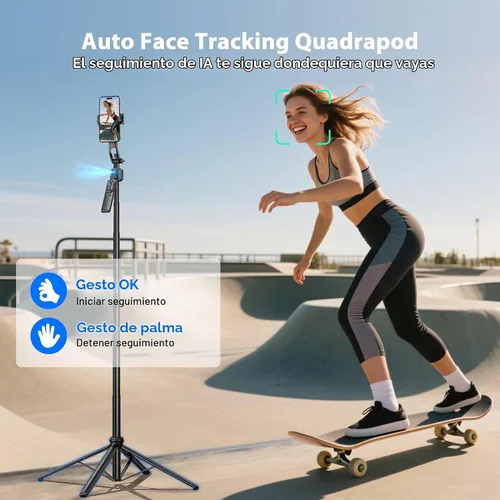 Vista 2 de FOURPILLARS Trípode automático para selfie stick para iPhone y Android