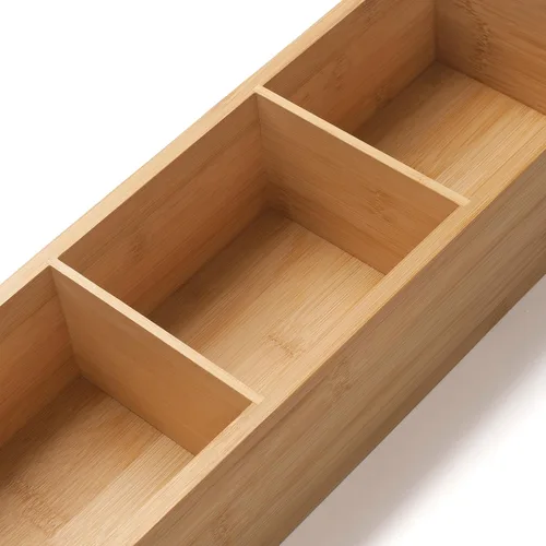Vista 2 de Cesta de baño de bambú, cesta de madera para tanque de inodoro, caja de almacenamiento de madera con 3 compartimentos para organizador de baño
